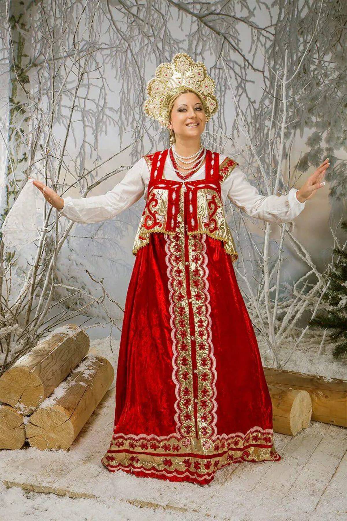 Girls in Slavic costumes in Fushun