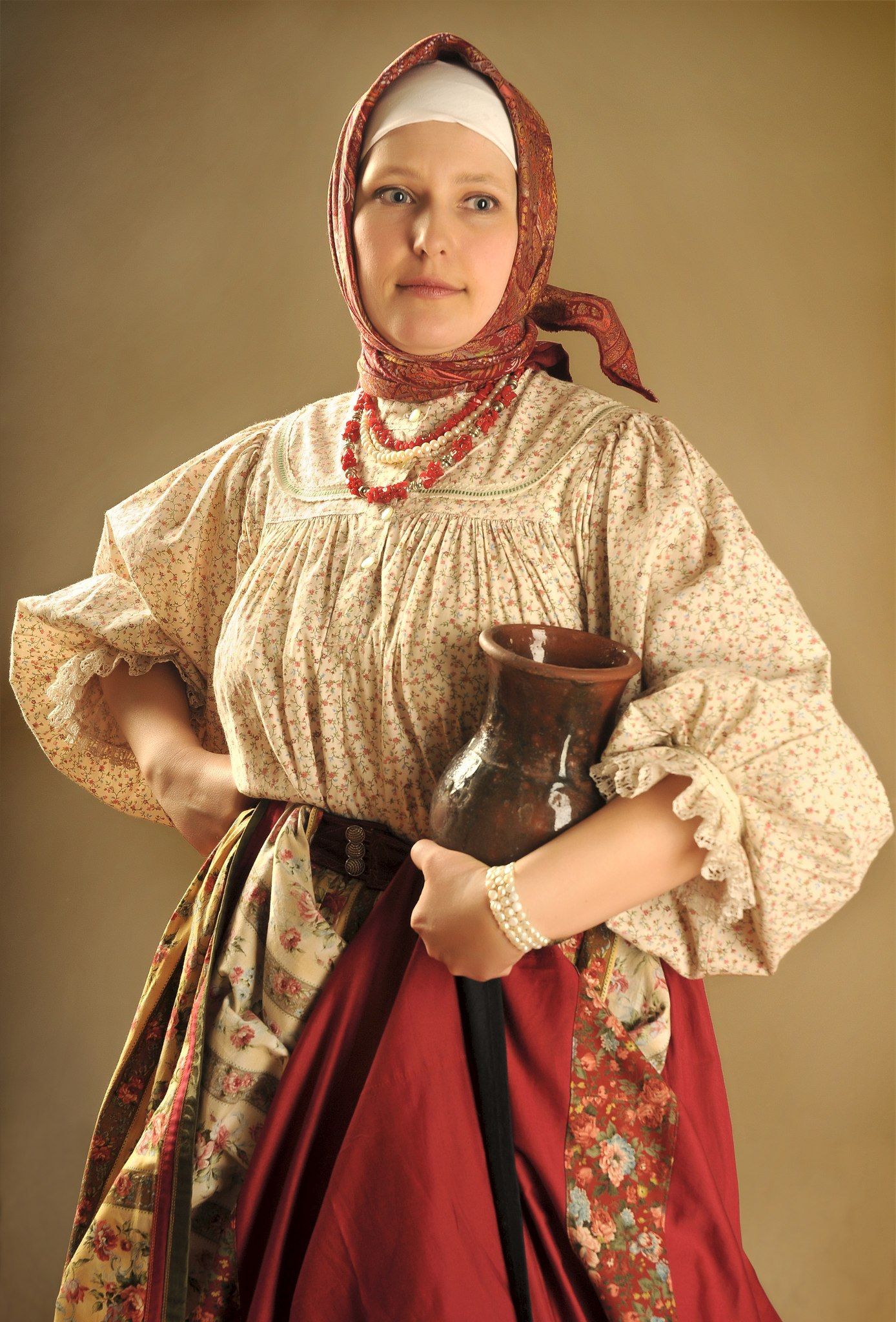 Girls in Slavic costumes in Fushun